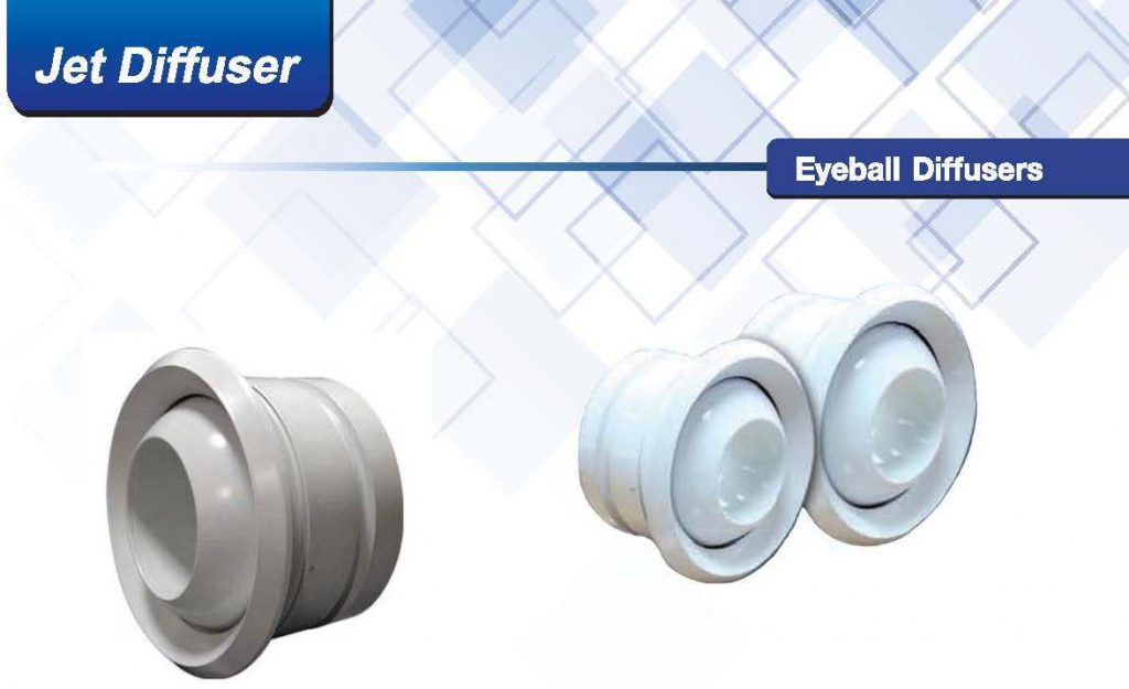 ภาพ Eyeball Diffuser พลาสติก ABS สีขาว ปรับทิศทางลมได้ 360°